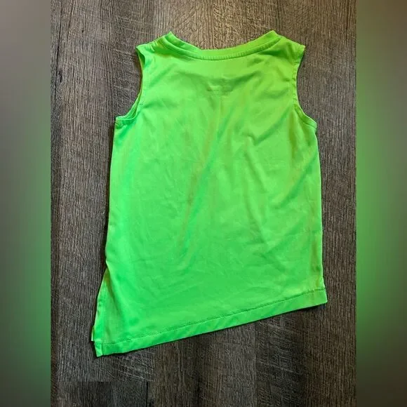 Nike Girls Dri-Fit Tank Top Neon Green Purple Swoosh Size 5/6 - Picture 5 of 8